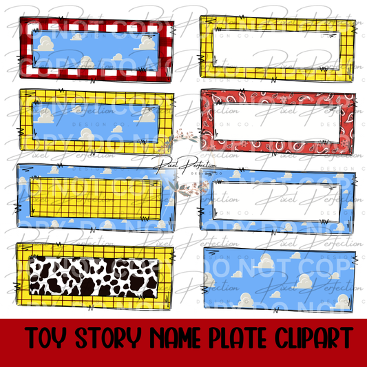 Toy name plate clipart bundle
