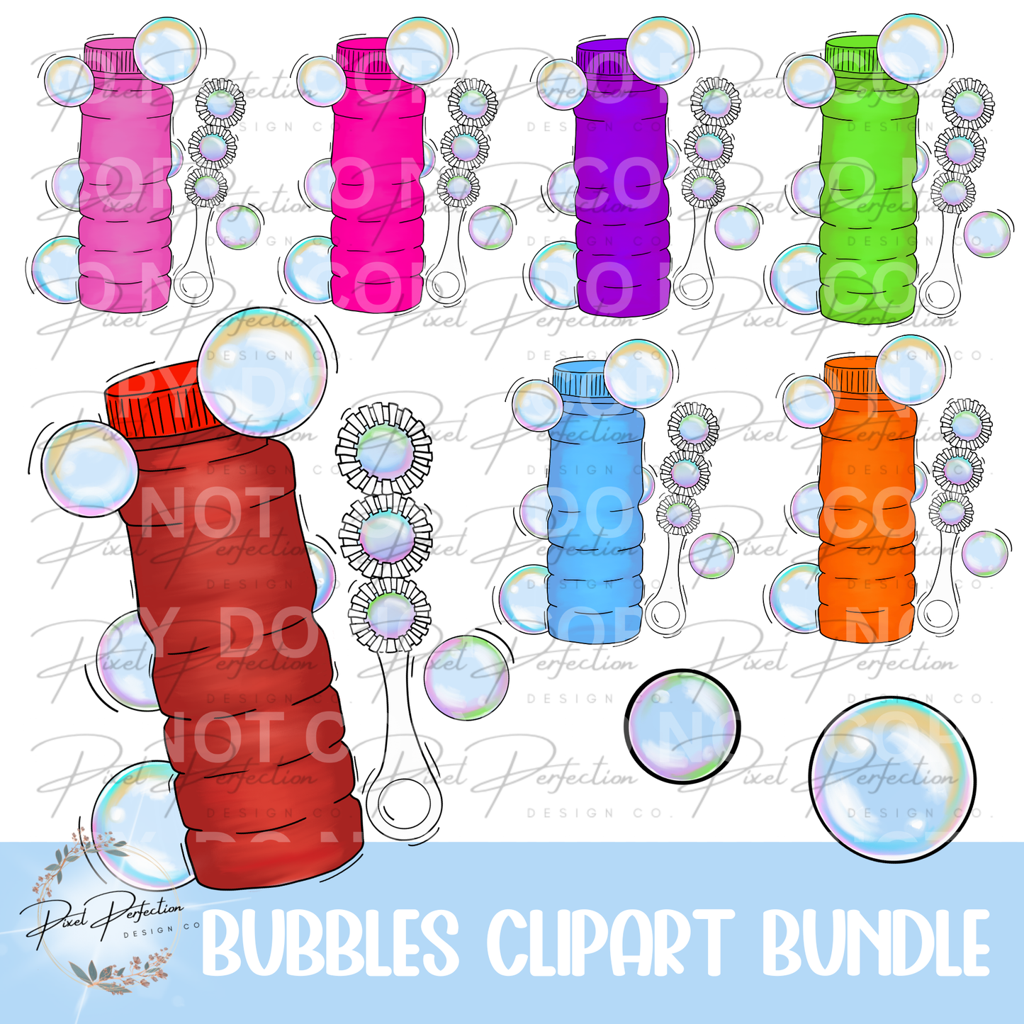 Summer bubbles clipart bundle