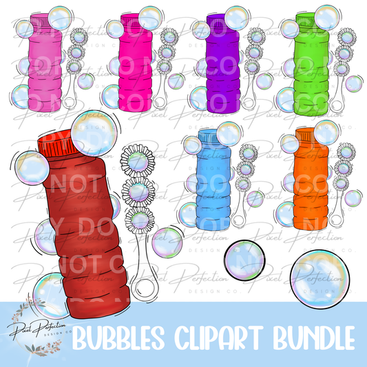 Summer bubbles clipart bundle