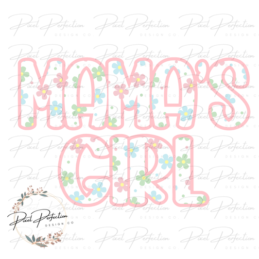 Spring floral retro daisy mamas girl png