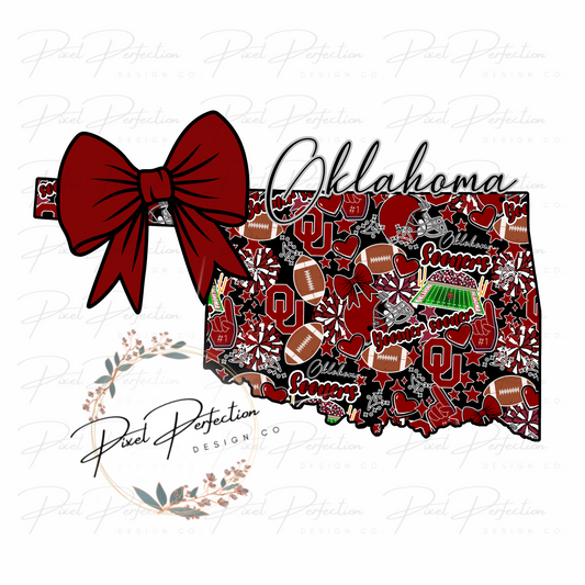 OU football State of Oklahoma collage PNG