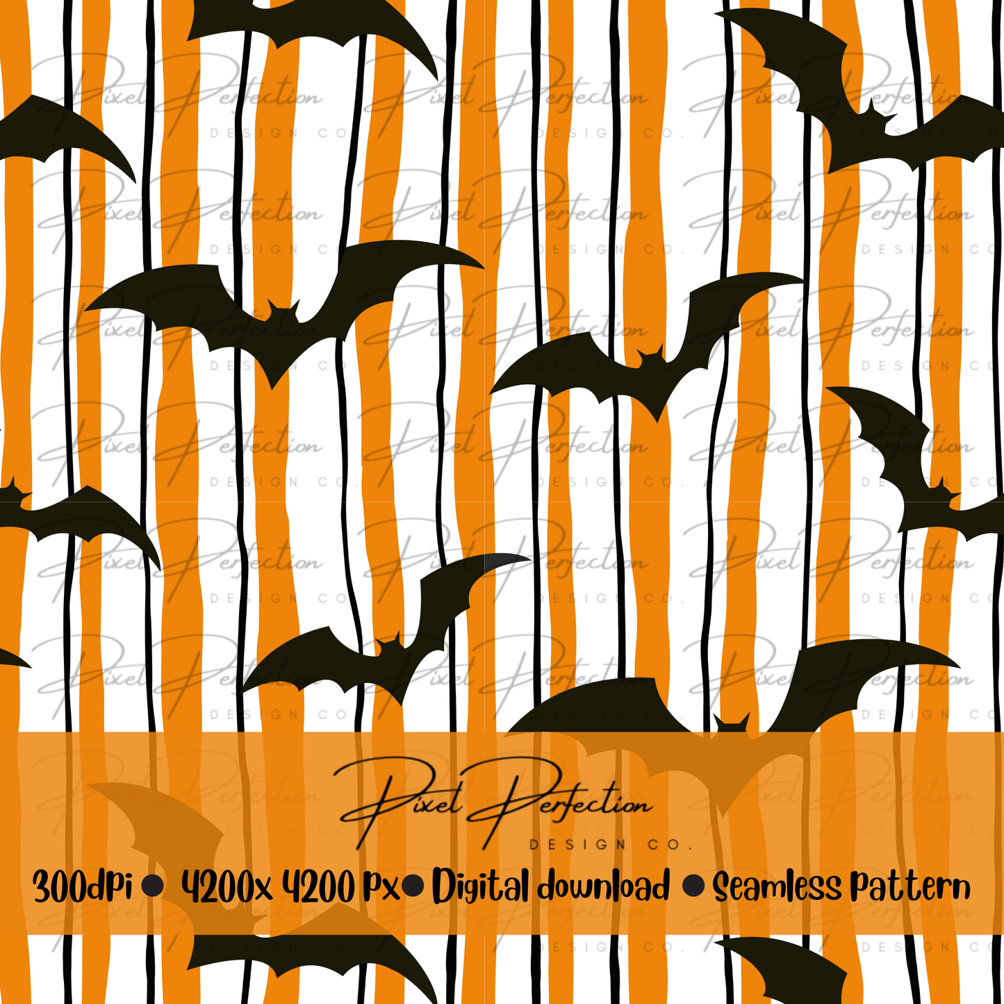 Halloween stripes and bats seamless