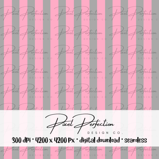 Coordinating Ghostface pink and grey stripe seamless