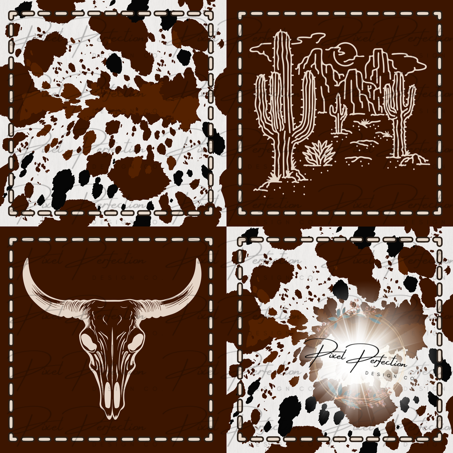 Western faux quilted boys seamless