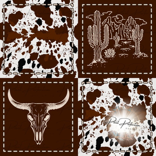 Western faux quilted boys seamless