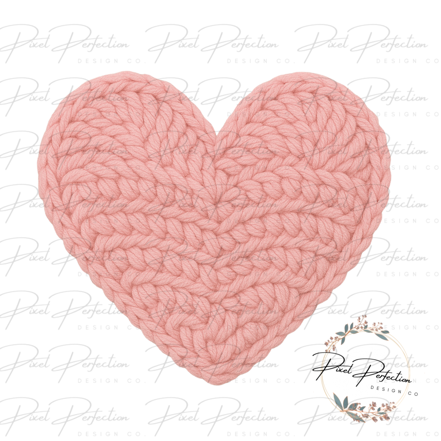 Pink yarn heart png