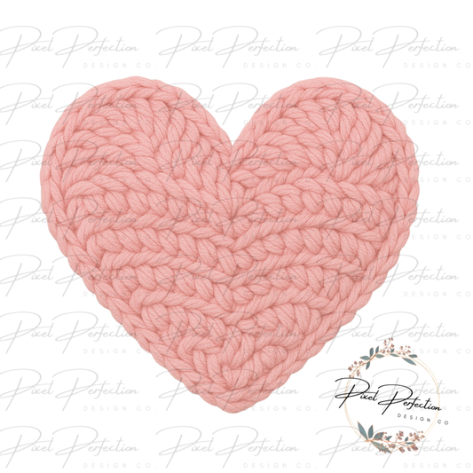 Pink yarn heart png