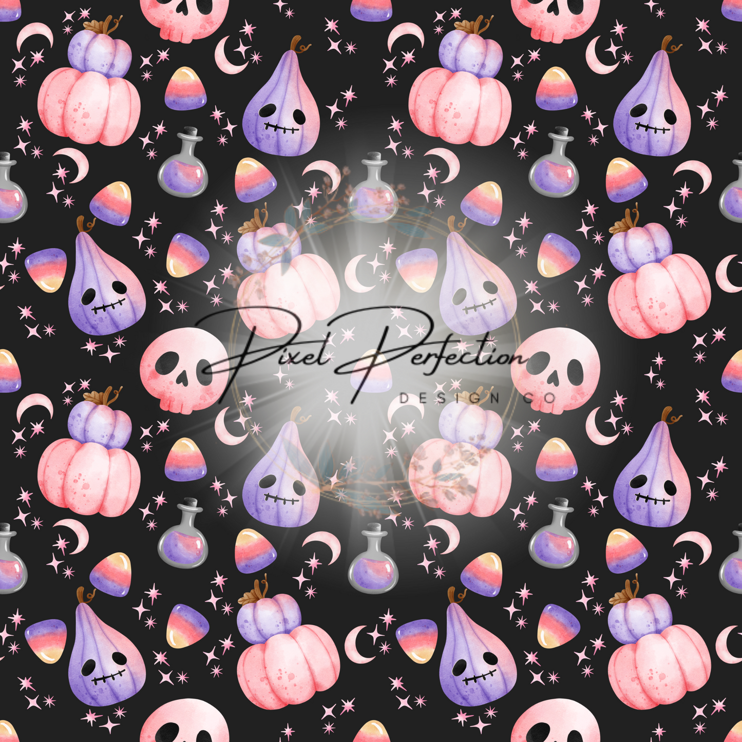 Spooky pink and purple pastels seamless