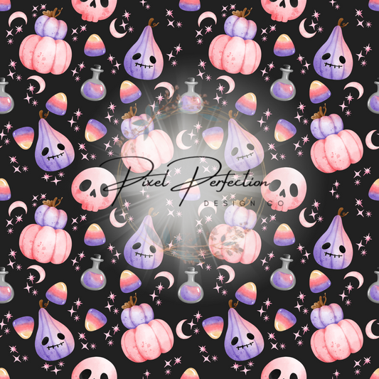 Spooky pink and purple pastels seamless