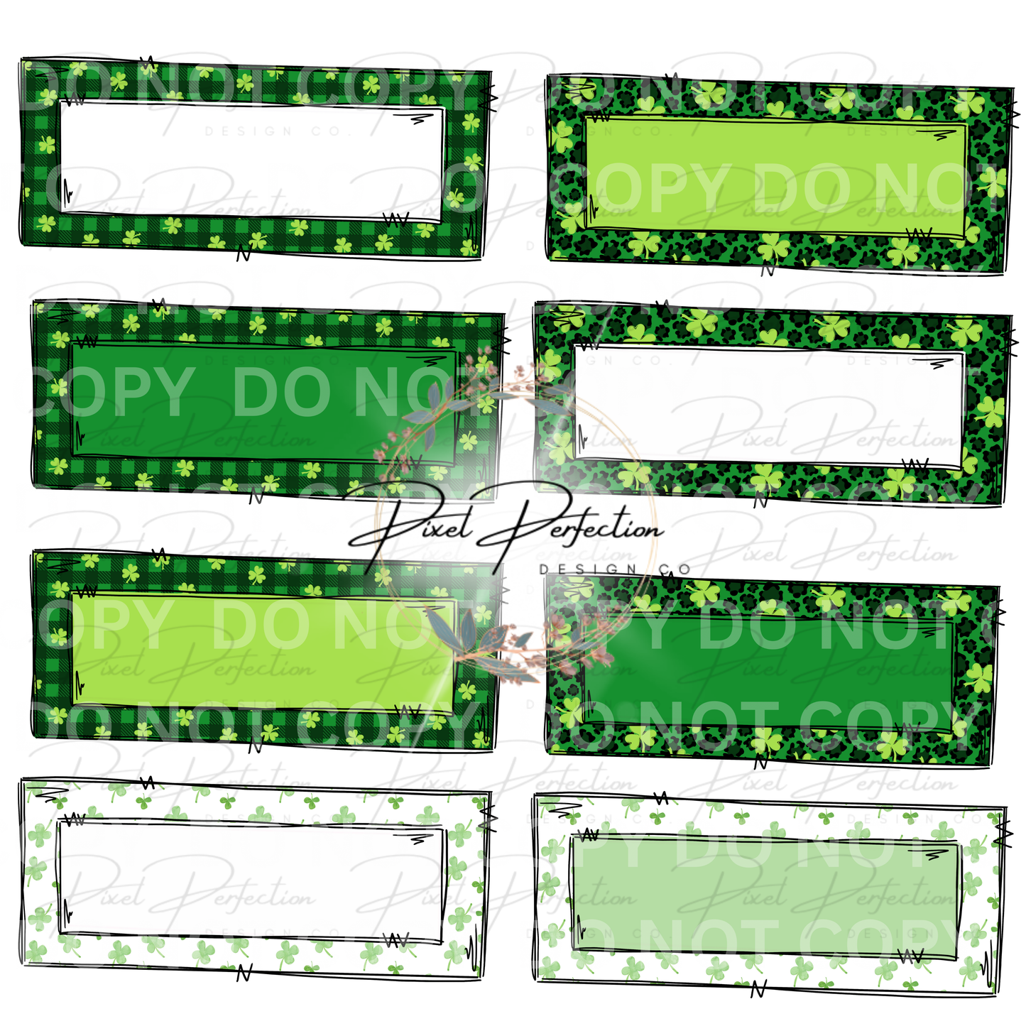 St Patrick’s Day name plate clipart bundle set of 14