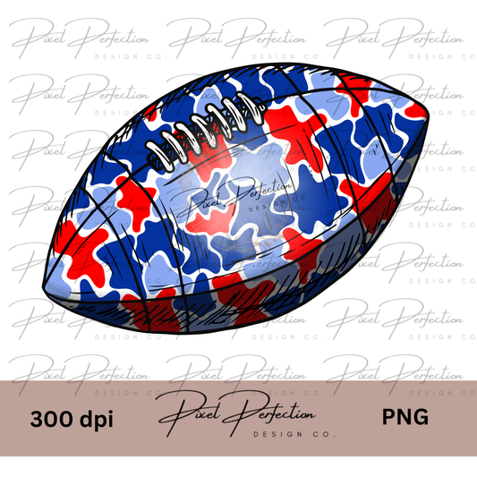 Red white and blue Camo football png