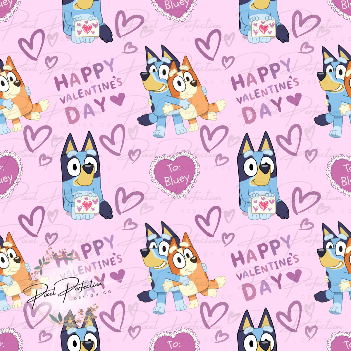 Dog Valentine’s Day happy Valentine’s Day seamless