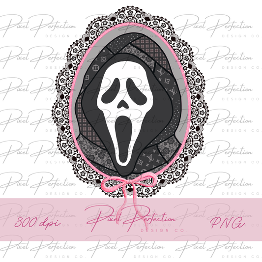 Patchwork Ghostface faux lace frame png