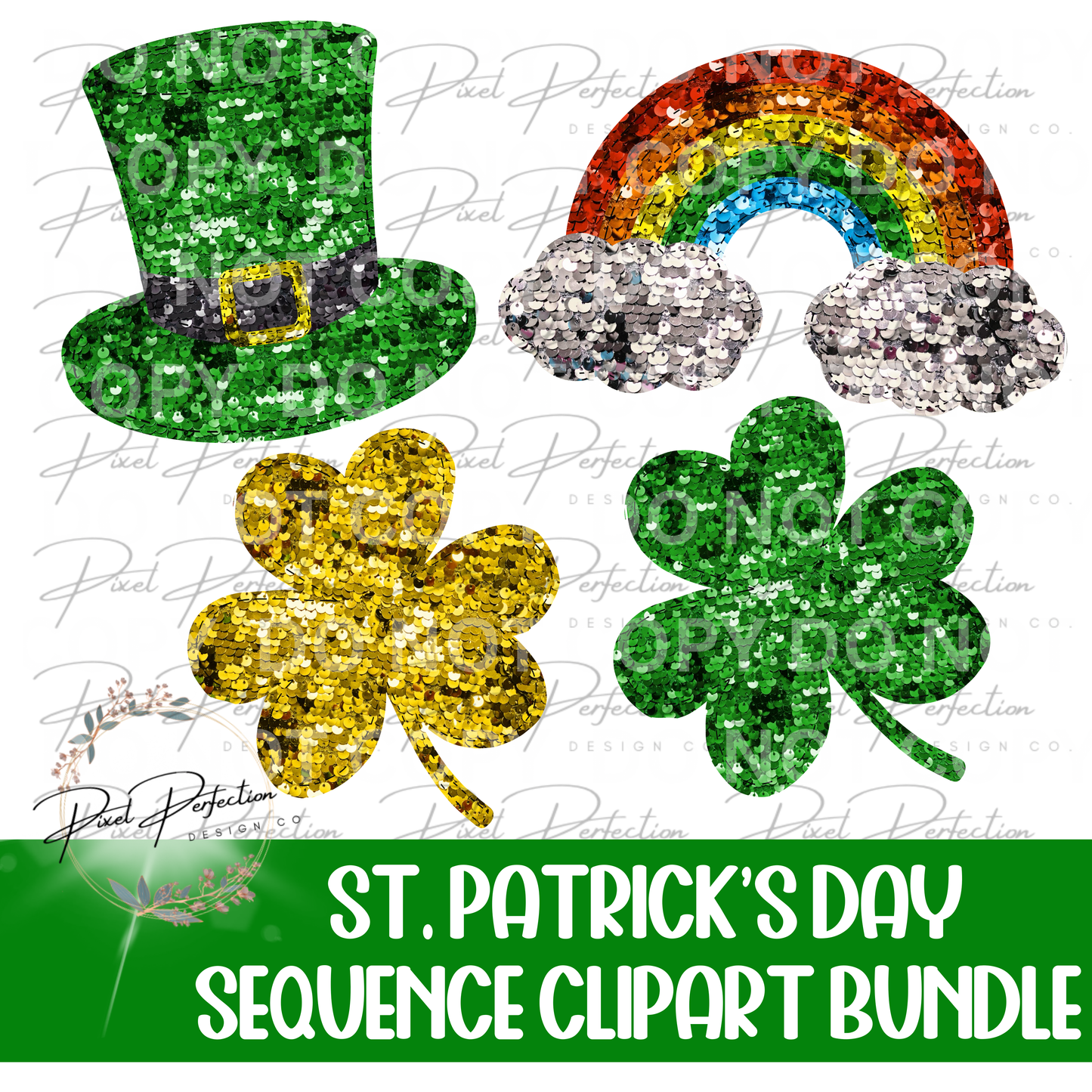 St Patrick’s Day sequence Clipart bundle