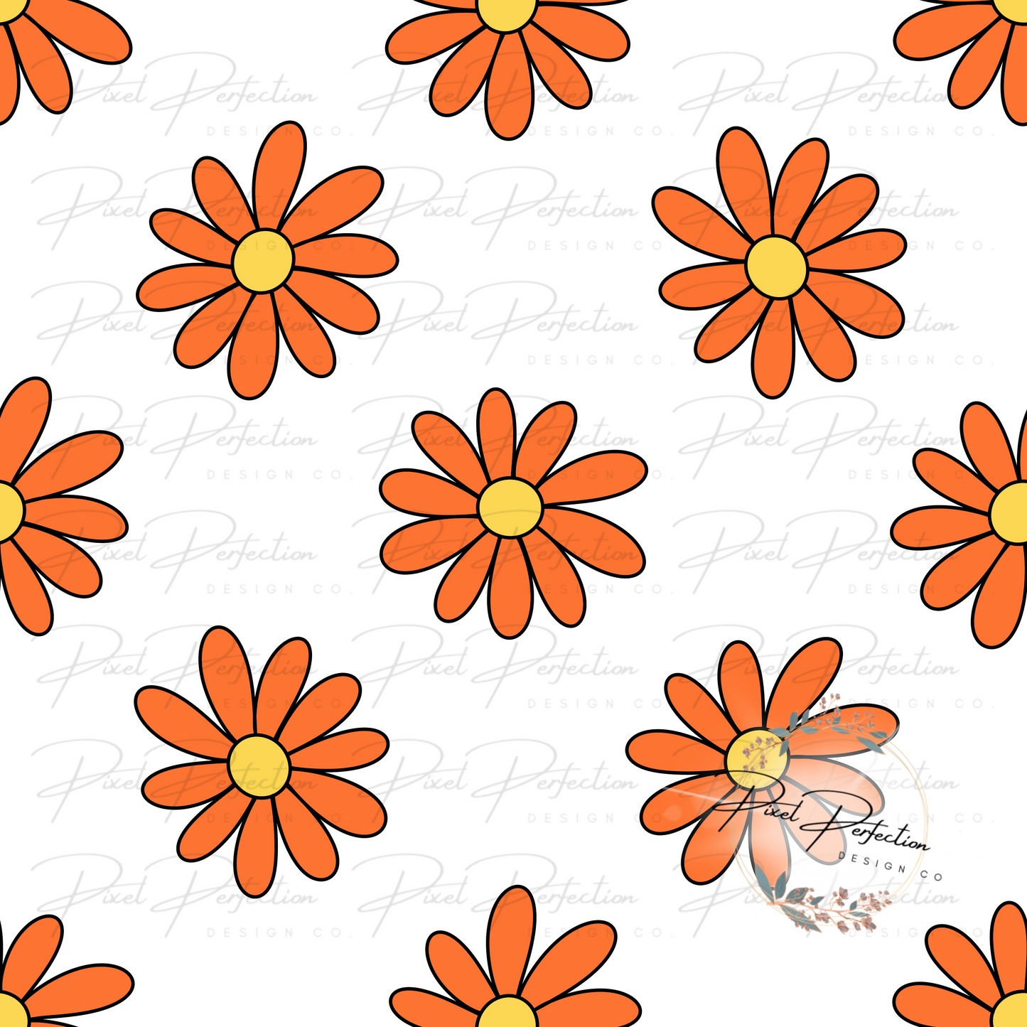 Orange flower seamless file