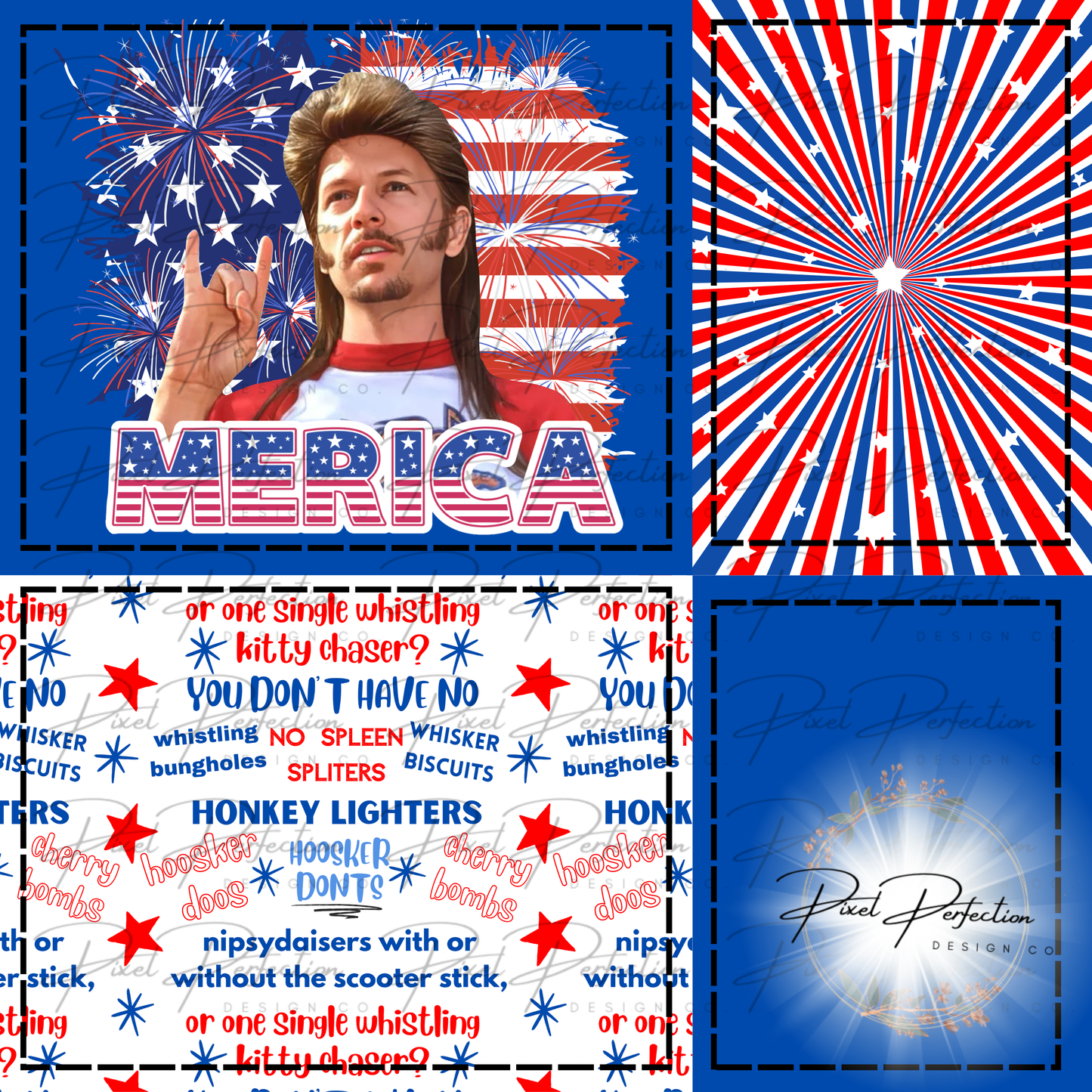 Fourth of July Joe dirt patchwork seamless