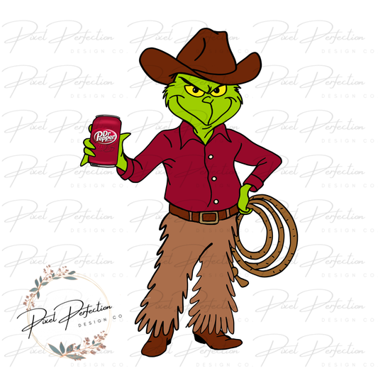 Cowboy Green Man with Dr Pepper