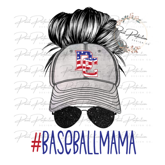 DC Baseball mom messy bun