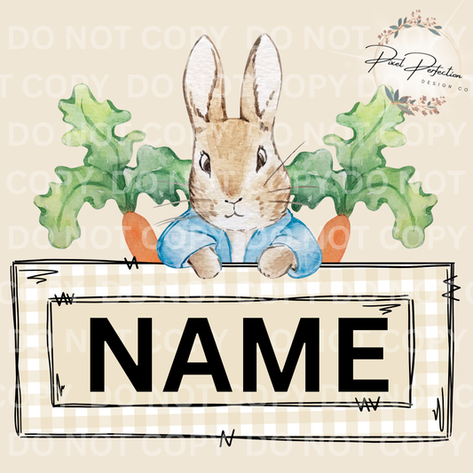 Rabbit Easter matching name plate