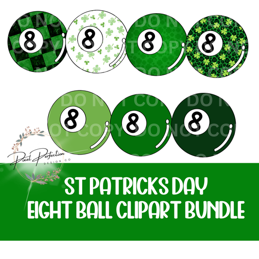 St Patrick’s Day eight ball clipart bundle
