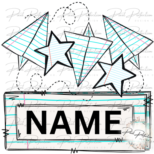 Back to school paper airplane name plate png (Copy)