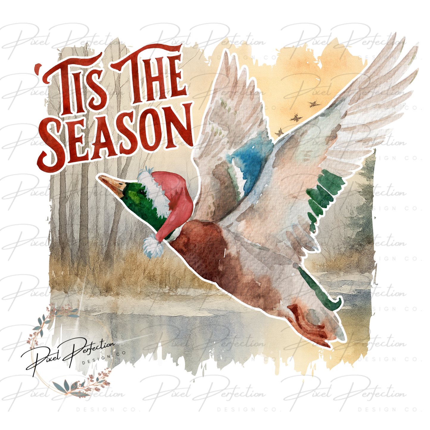 Christmas duck Tis the season png