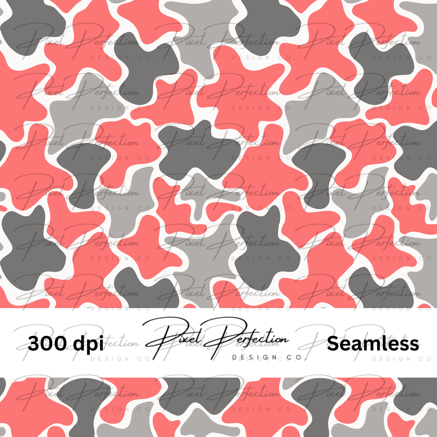 Washed Red black and white Camo seamless