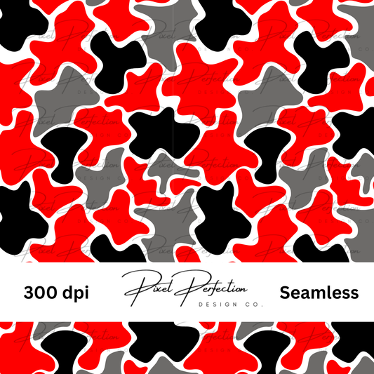 Red black and white Camo seamless
