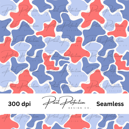 Faded Red white and blue Camo seamless