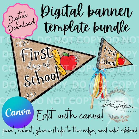 Back to school first day of school pendant canva template
