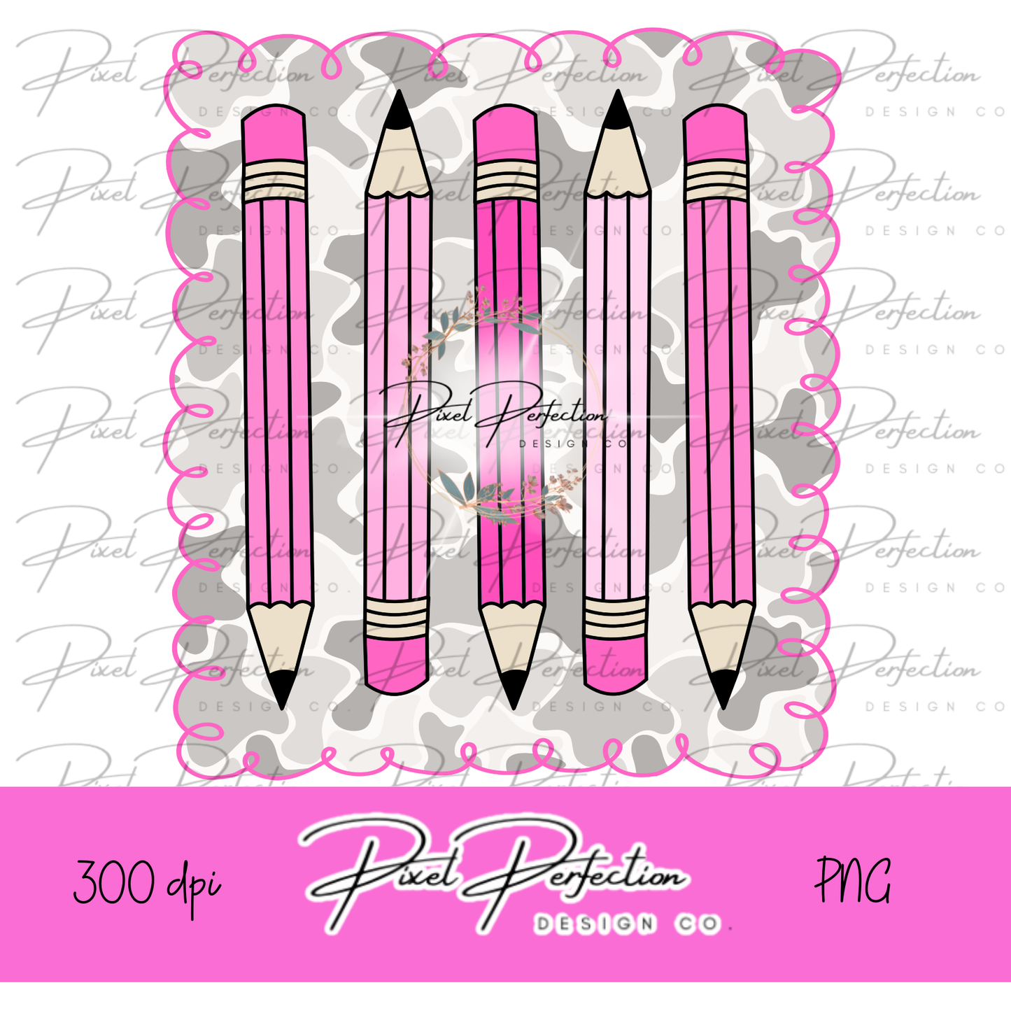 Back to school girl camo frame with pencils png