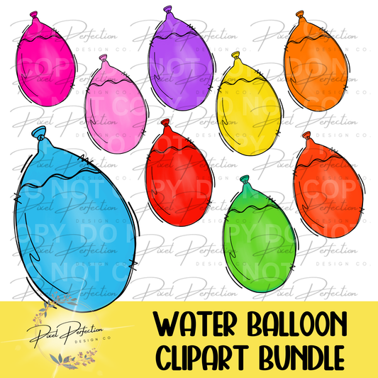 Water balloon clipart bundle