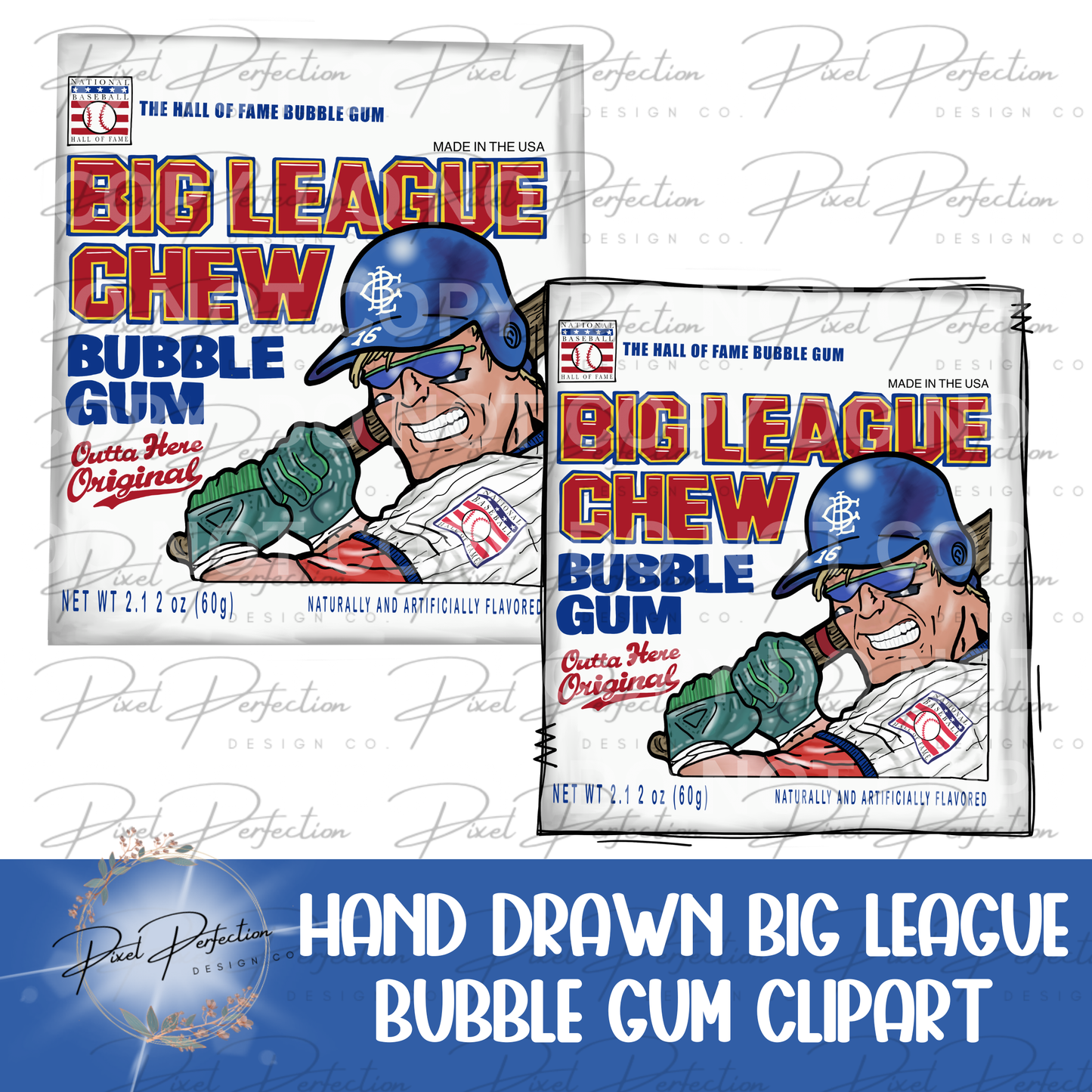 Baseball bubble gum clipart