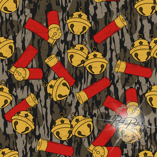 Bells and shotgun shells camo seamless