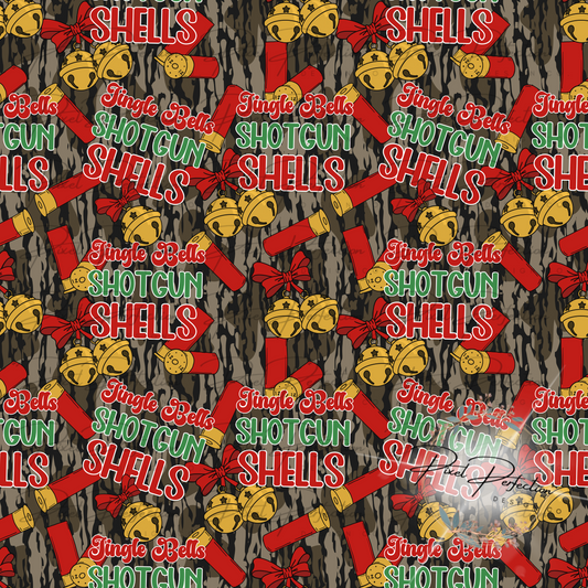 Jingle bells shotgun shells girlie seamless design