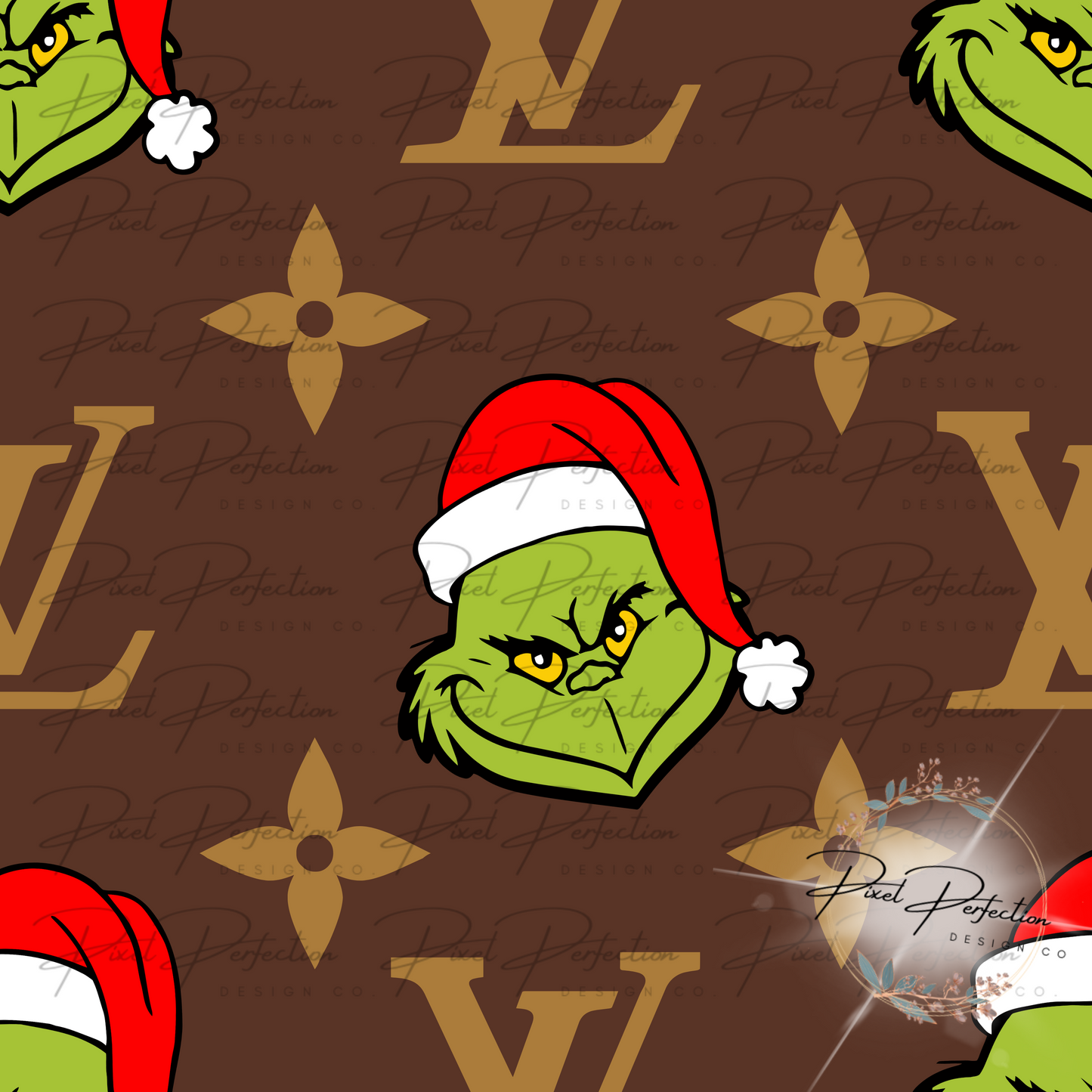 Boujee green man seamless brown and tan