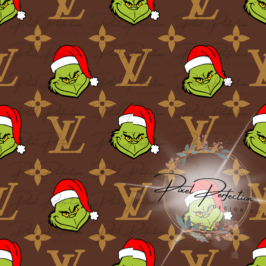 Boujee green man seamless brown and tan