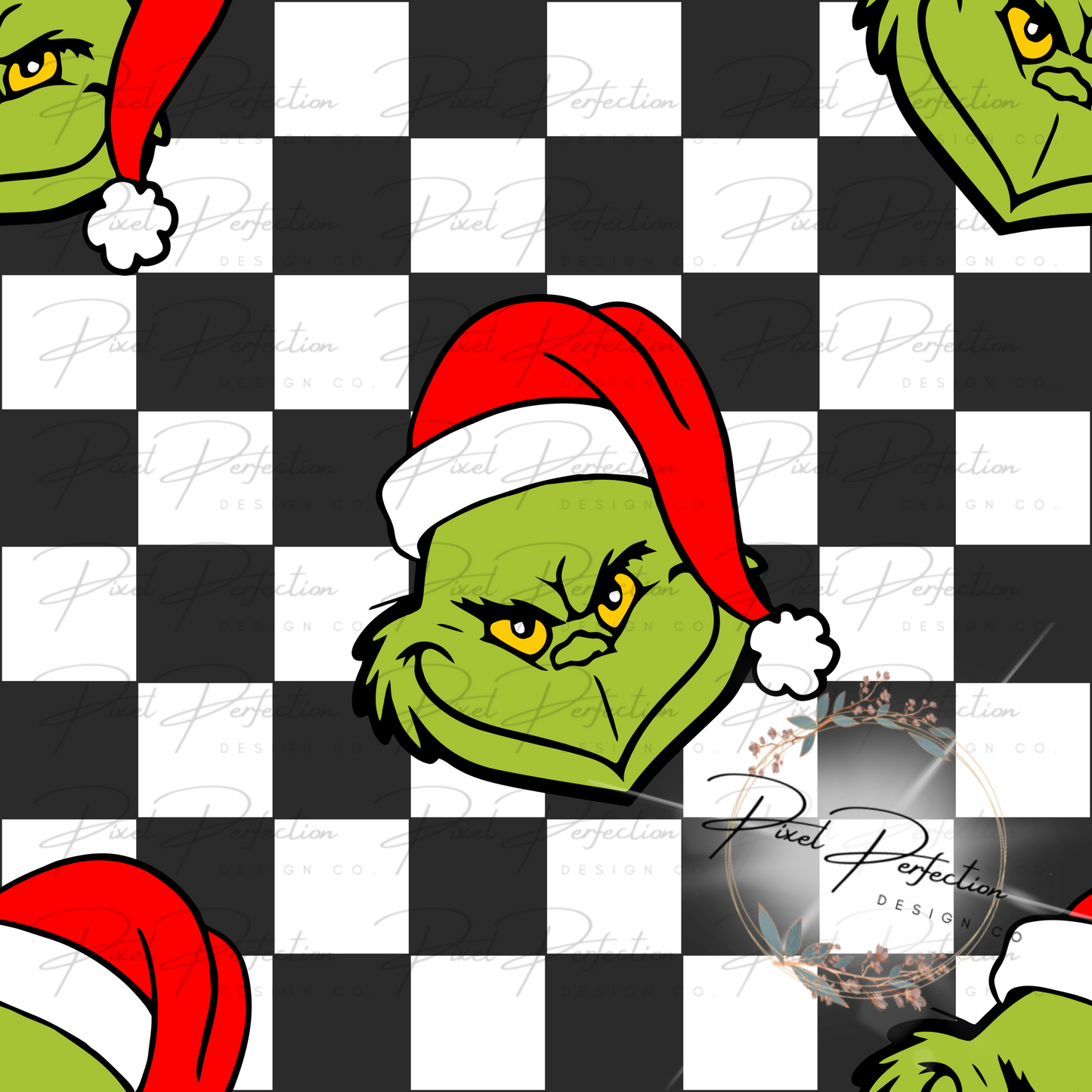 Green man checkered seamless