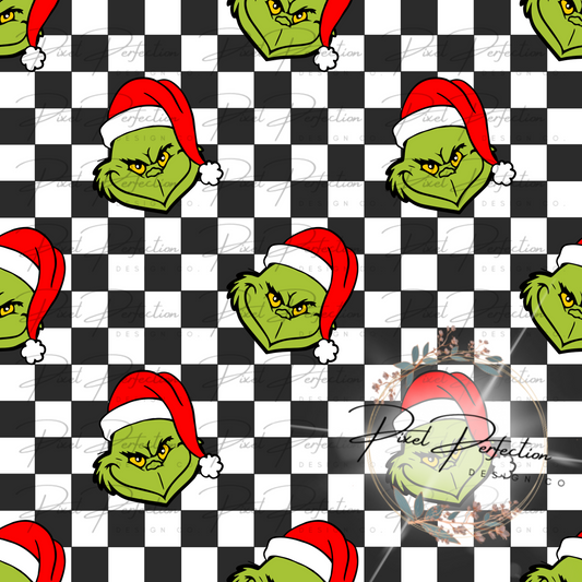 Green man checkered seamless