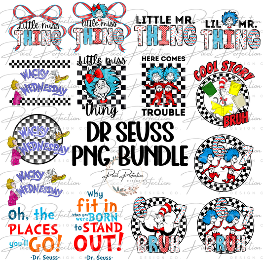 Dr Seuss read across America PNG bundle