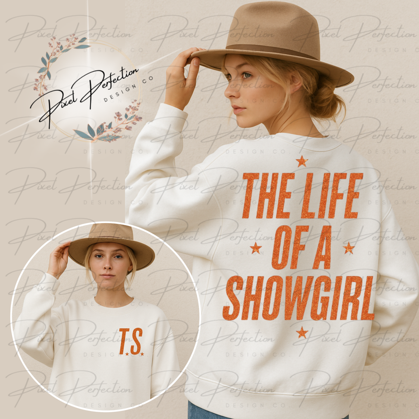 TS Life of a showgirl and TS orange glitter PNGs