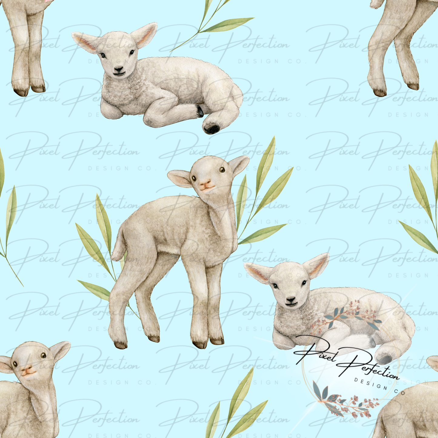 Boy little lamb seamless