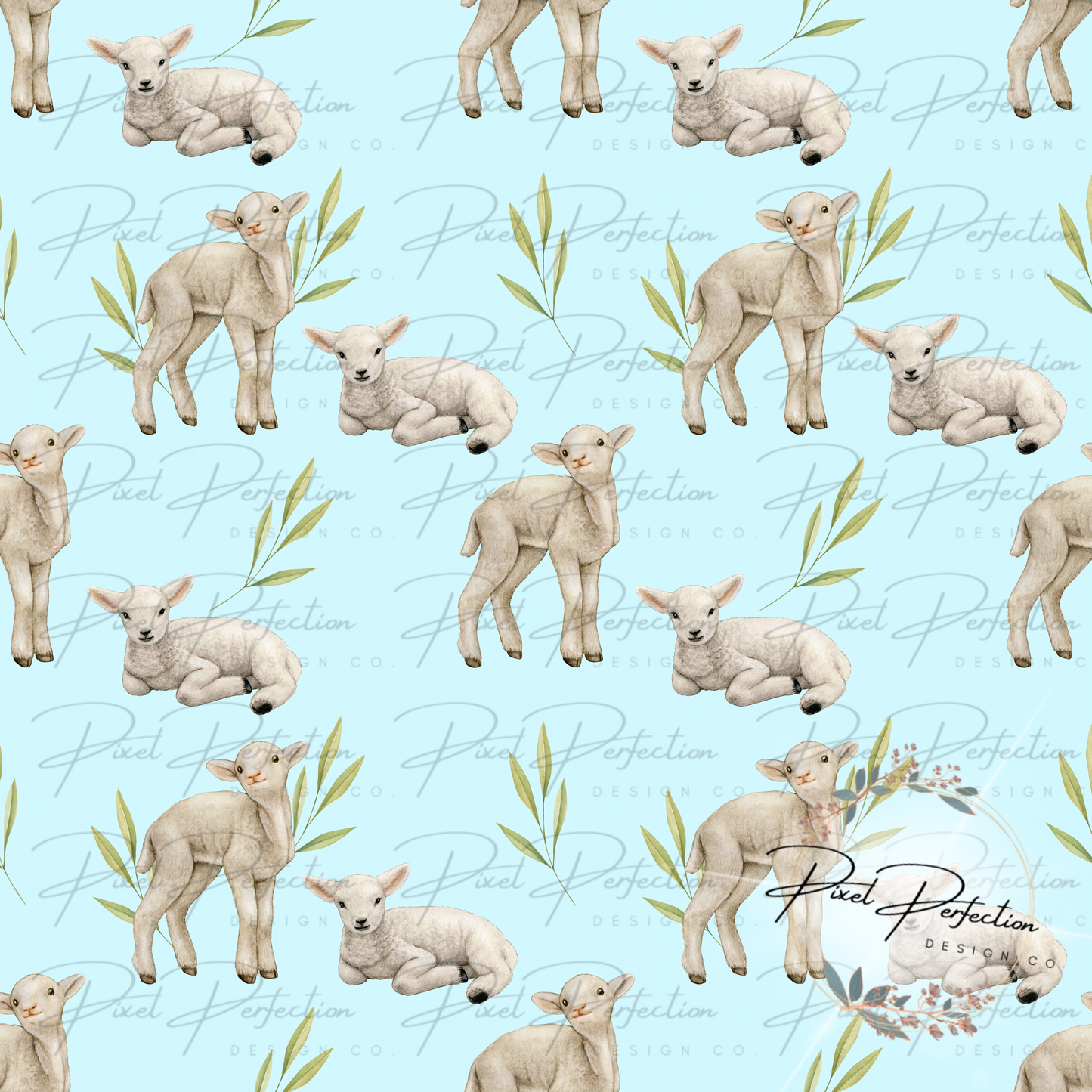 Boy little lamb seamless