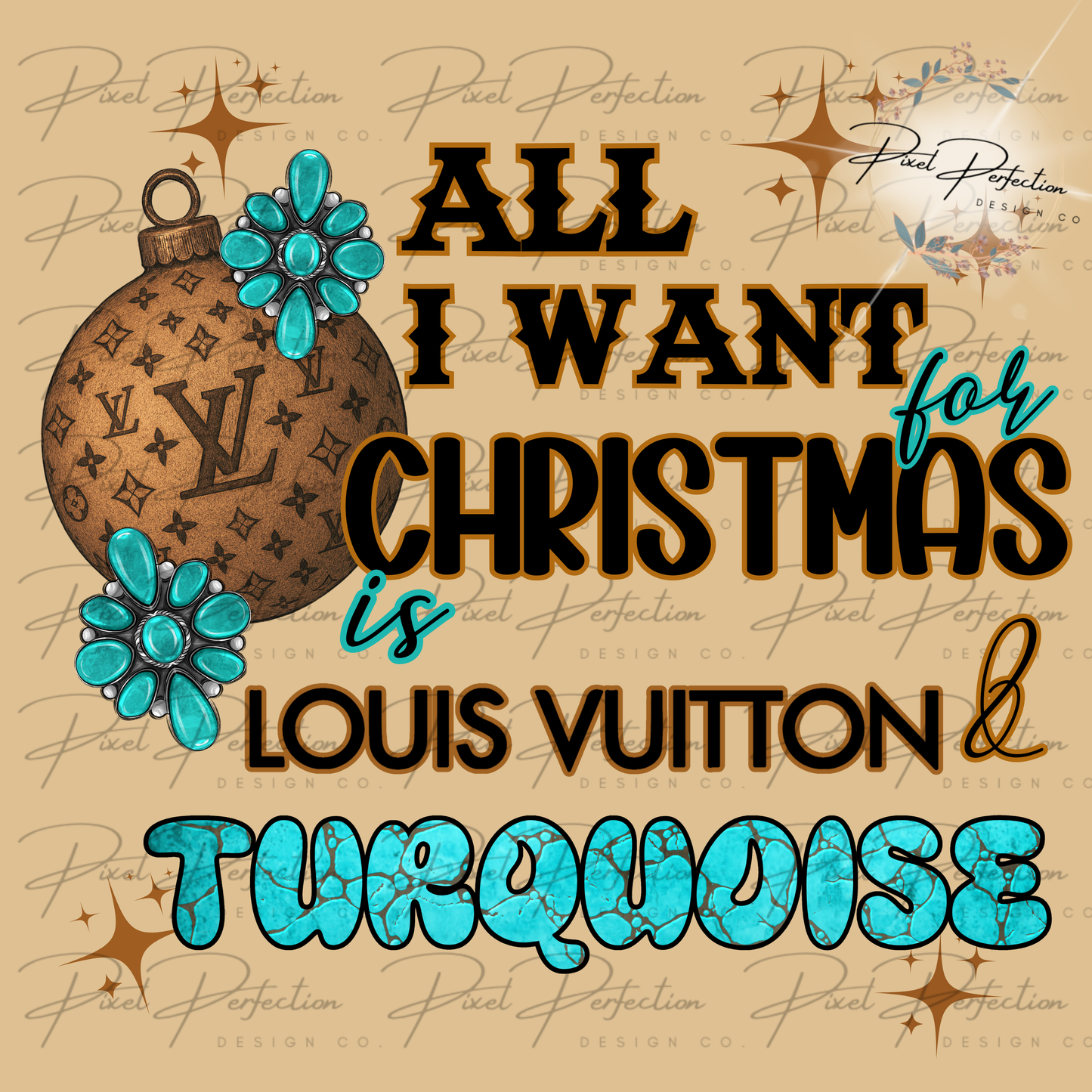 All I want for Christmas is L V and turquoise PNG